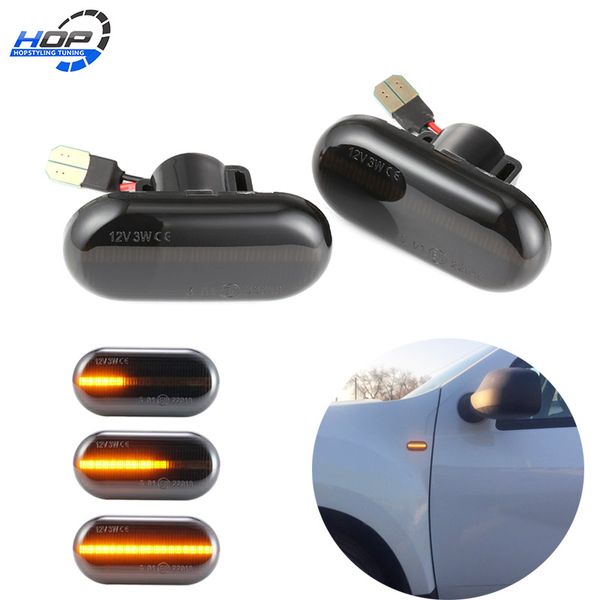 

2x led dynamic side marker turn signal light sequential blinker for dacia duster dokker lodgy medane 1 clio1 2 kangoo e