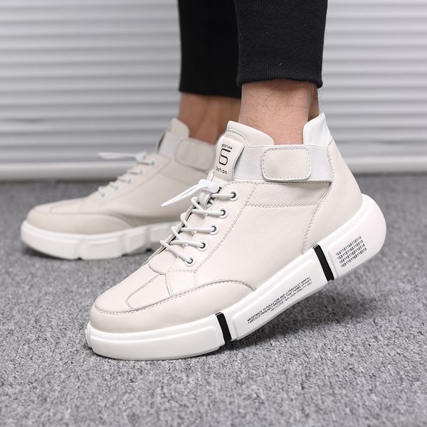 

men's fashion casual shoes high sneaker 2019 spring new men shoes non-slip walking shoe zapatillas f8-40, Black