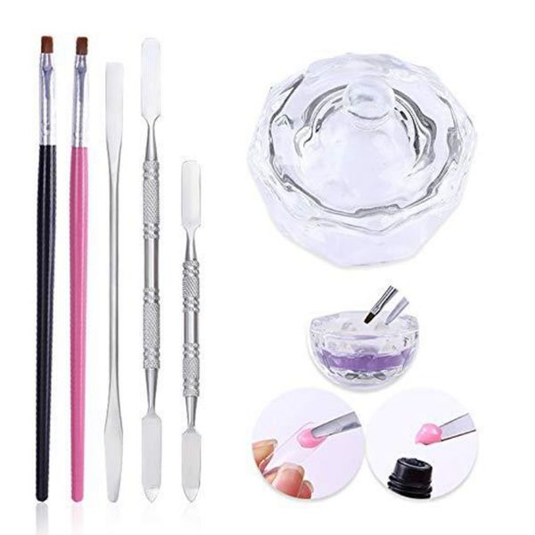 

1set nail gel nail brush liquid container finger extension art tool set