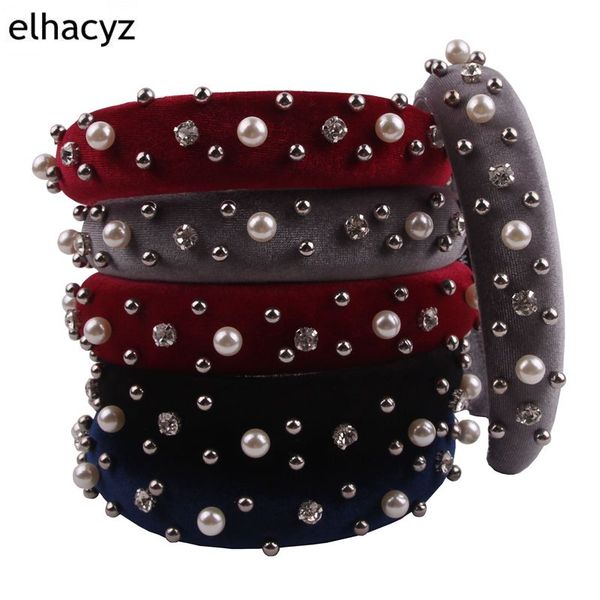 

4pcs/lot new pearl hair band velvet wide hair hoop girls fashion headband spring and summer pgraphy diy accessories, Slivery;white