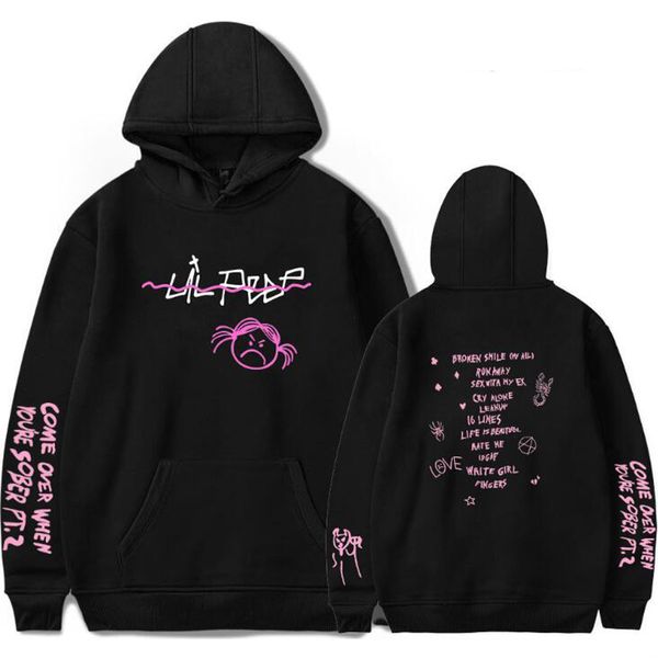 

hip hop rapper lil peep sweatshirt streetwear hoodie lp men women hoodies 2018 new pullover men long sleeve oversized 4xl, Black