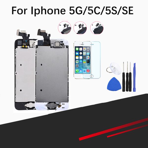 

full assembly lcd screen for iphone 5 / 5c / 5s / se lcd display lcd touch screen digitizer full replacement pantalla + button + camera