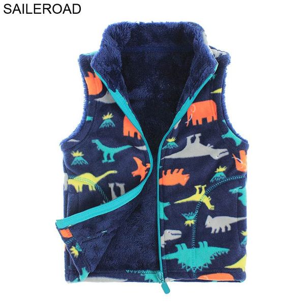 

saileroad cartoon dinosaur baby boy vest coat winter coats child warm baby boy sweater vest 2-6years for children kids, Blue