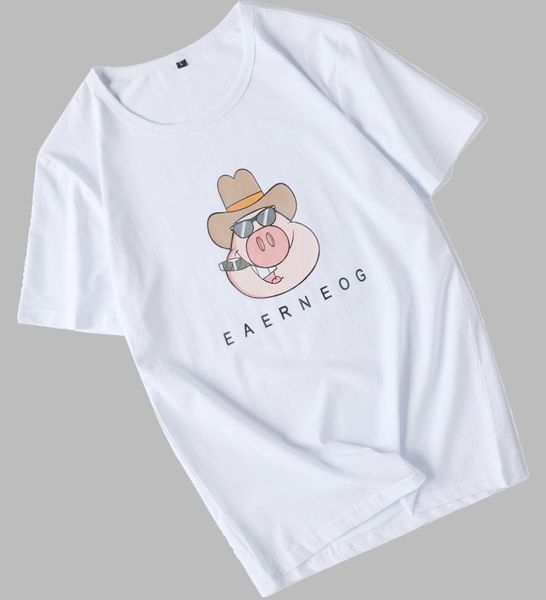 

2020 mens designer t shirts letters animal printed short sleeves brand fashion style loose tees cotton t shirts young men, White;black