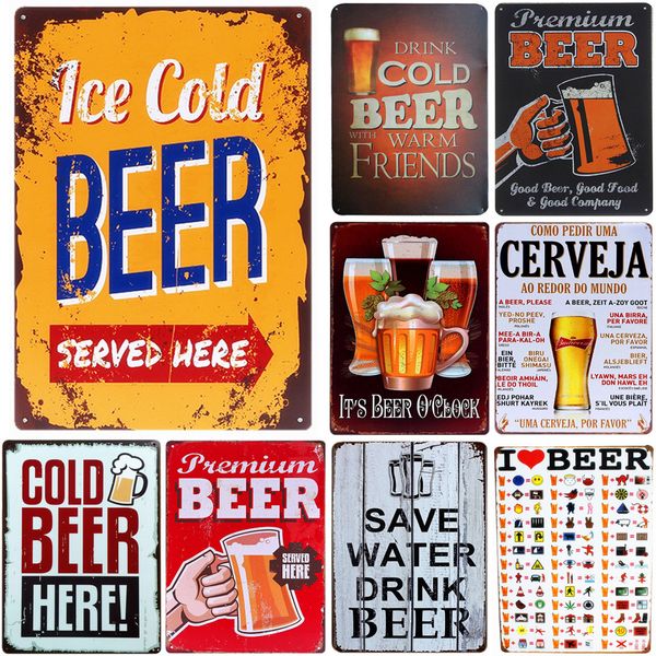 

metal sign poster cocktail recipes bar vintage tin signs home bar club pub beer metal house decorative metal plates beer wall stickers