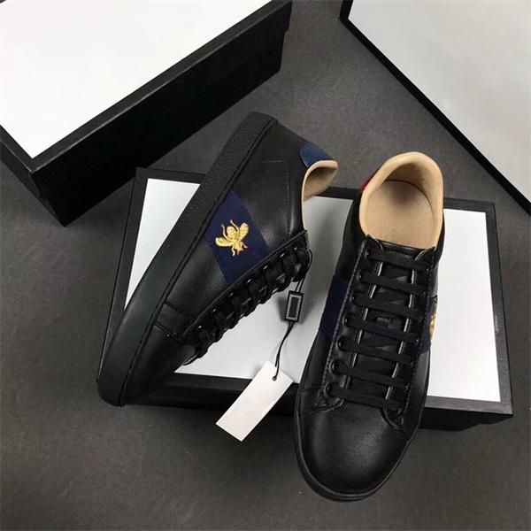 

luxury designer men women sneaker casual shoes low italy brand ace bee stripes shoe walking leisure trainers chaussures pour hommes c13, Black