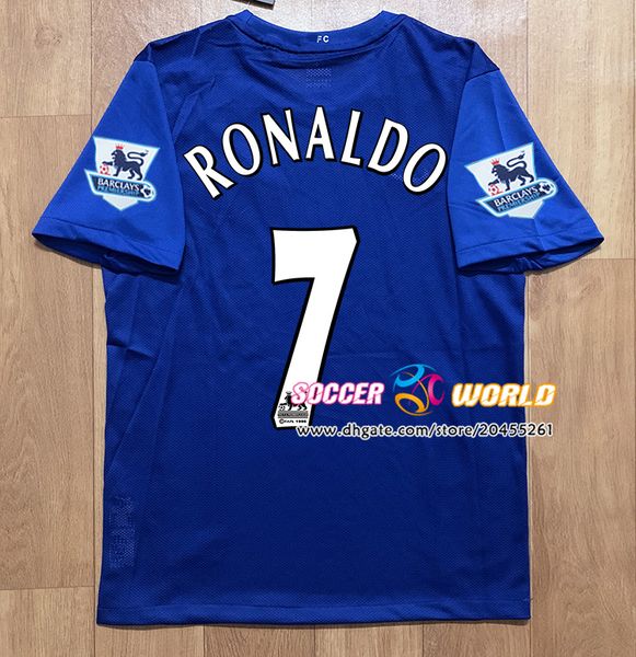 

retro manchester soccer jersey 06 07 season united 7# ronaldo 10#rooney 18#scholes 11#giggs size s-2xl, Black;yellow
