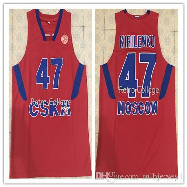 

2018 new #47 andrei kirilenko cska moscow basketball jersey all size stitched custom any number name xs-6xl vest jerseys ncaa, Black;blue