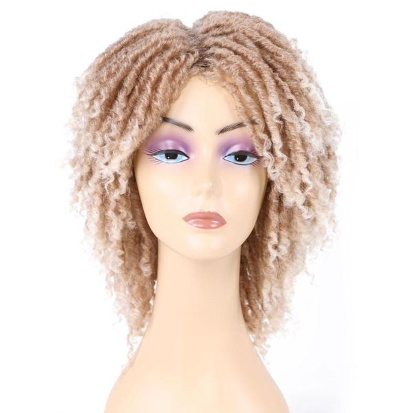 

6 inch short dreadlocs wigs afro kinky curly synthetic fluffy heat resistant replacement wig for black women