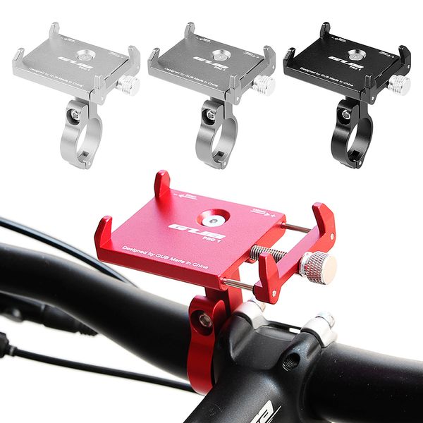 

gub universal bicycle phone anti slide holder aluminium alloy shockproof bike handlebar clip stand mount extender pro 1