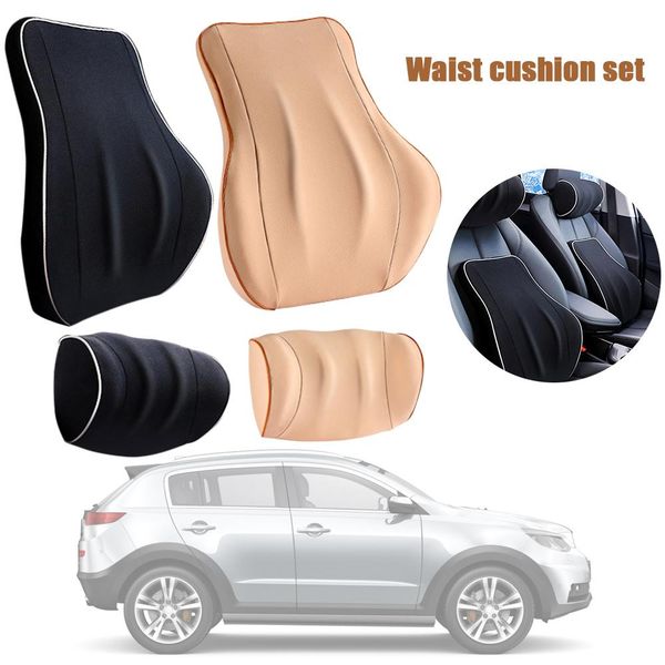 

car headrest neck pillow summer cushion interior car seat lumbar pillow memory cotton lumbar zippered design easy to remove