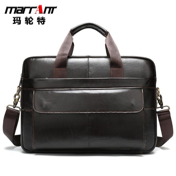 

factory direct sale leather men's bag business leather briefcase one shoulder messenger bag men's laptrend
