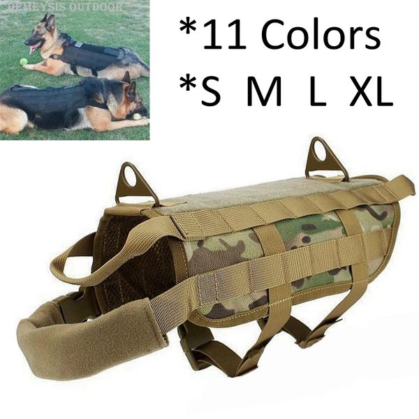

hunting jackets tactical dog vest durable nylon training harness k9 molle army combat s m l, Camo;black