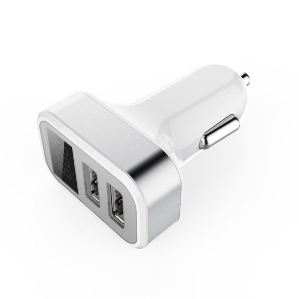 

multi-function intelligent digital display dual usb interface car charger
