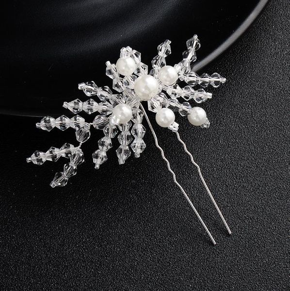 

european and american new fashion simple bridal headdress hairdress exquisite crystal pearl handmade hairpin headdress accessories, Slivery;golden