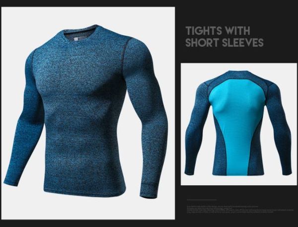 

mens сжатие tshirts весна осень новый slim fit quick dry fitness tops