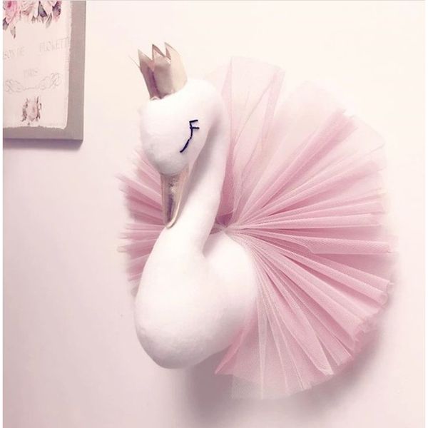 

baby pillow swan crown gauze pillow cushion baby sleeping dolls wall hangs pgraphy props children's bed room decoration toys