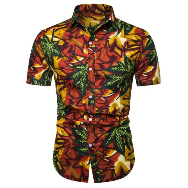 

2019 men hawaiian shirt male casual camisa masculina printed beach shirts short sleeve brand clothing male vintage shirt xxl, White;black