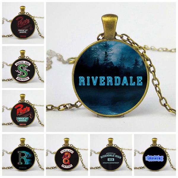 

2019 горячая река долина город riverdale многоцветный время драгоценный камень шарм ожерелье цепи свитера женщины мужчины ювелирные изделия, Silver