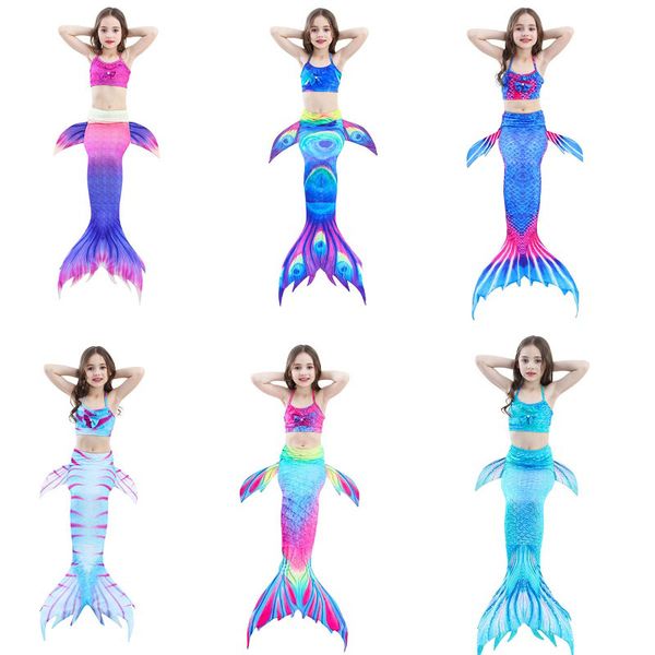 

Little girl 3 pc mermaid tail for wimming mermaid bathing uit wim uit bikini et 3 12 year