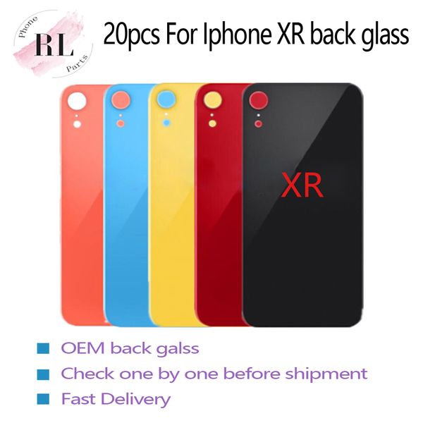 

20pcs oem battery cover back door chassis housing glass cover for iphone xr back glass ing