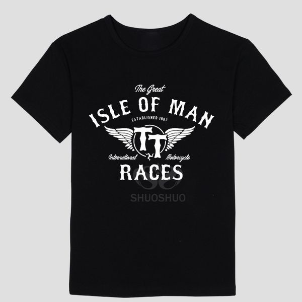 

isle of man (tourist trophy) t shirt short sleeve fashion o-neck, White;black