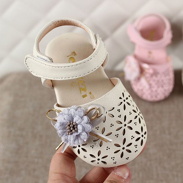 

summer infant kids baby girls elegant flower hallow sandals princess shoes shiyan, Black;red