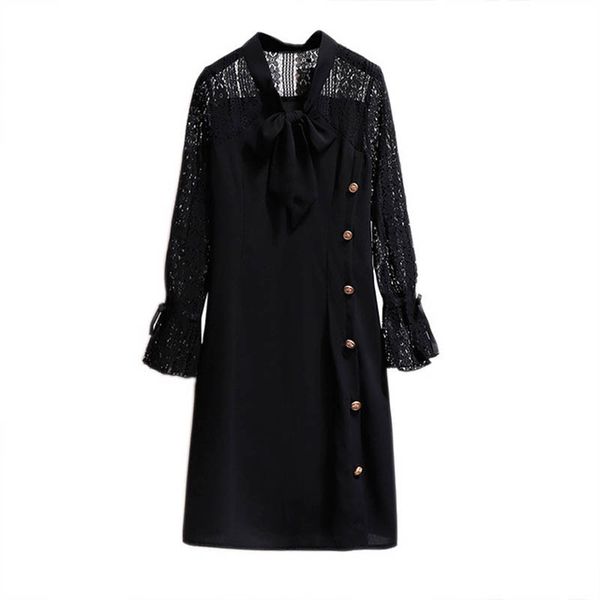 

autumn dress women plus size 5xl 6xl 7xl 8xl 9xl bust 145cm dress women, Black;gray