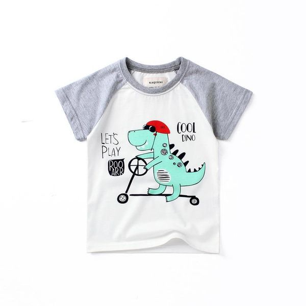 

дети мультфильм футболки лето хлопок мальчик короткий рукав шеи экипажа детская одежда, Blue