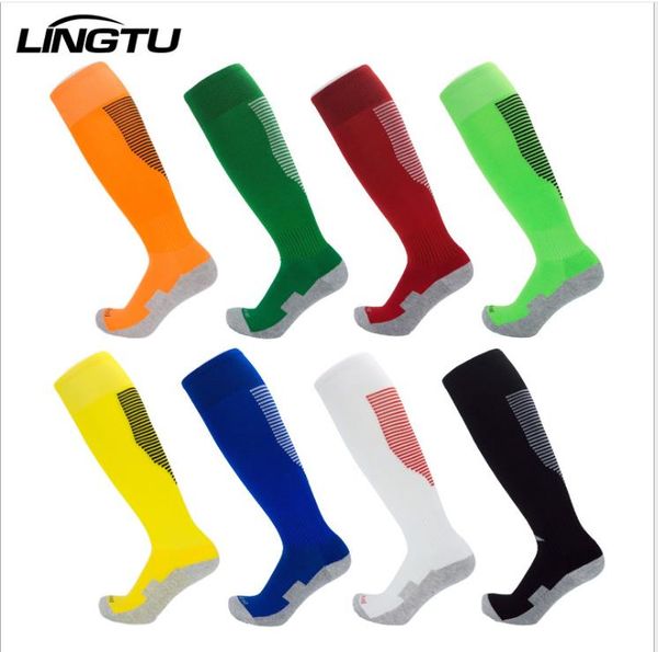 

new men's soccer socks, children's towel, long tube, over the knee, breathable, socks, Black