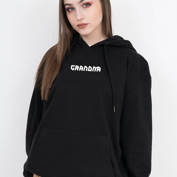 

grandiya english letter printed simple oversized hoodie warm crop hoodies sweatshirts harajuku korean pullover feminine itself, Black