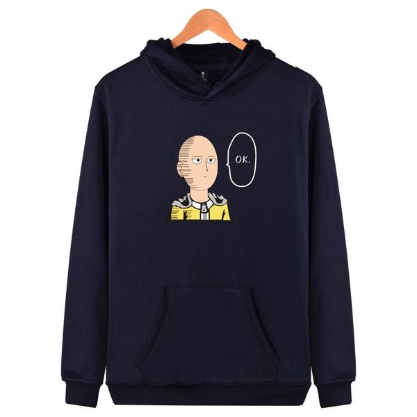 

one punch man hoodie men hero saitama oppai hoodies 2018 winter autumn japan anime cool funny hooded sweatshirt loose streetwear for men, Black
