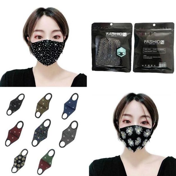 

bling bling sequins face mask rhinestones mask breathable women masks reusable washable cycling outdoor designer face mask dhl free