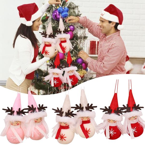 

1 pair of new christmas decoration innovative cute antlers wool christmas angels tree decorations doll ornament