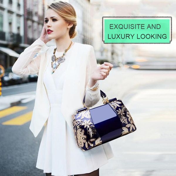 

embroidery women bag leather purses and handbags luxury shoulder bags female bags for women 2019