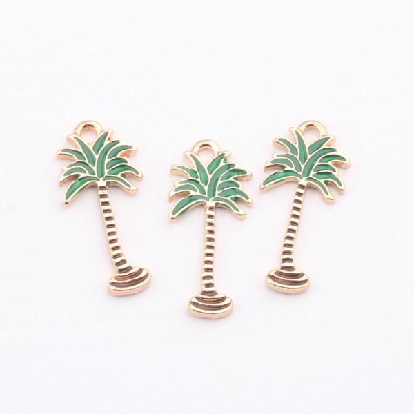 

bulk 100pcs/lot gold plated enamel coconut tree shape charm pendants making handmade bracelet diy accessories, Bronze;silver