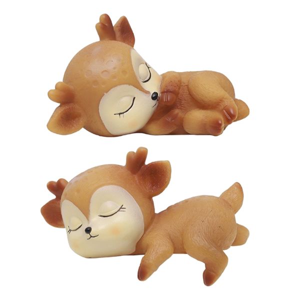 

2pcs lovely deer ornaments silicone kawaii sleeping animal