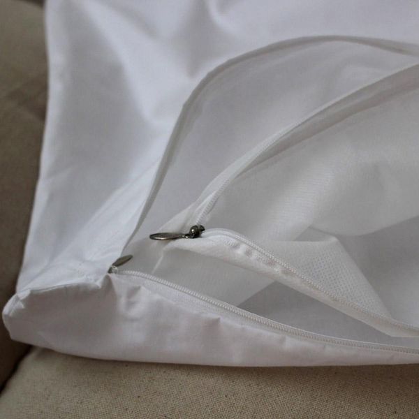 Double Layer Cotton And Non Woven Fabric White Pillowcase With Zip