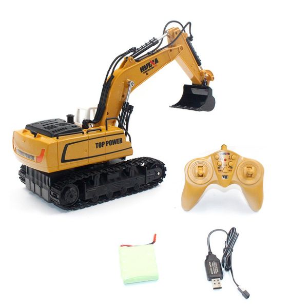 

huina toys 1331 1/16 9ch rc excavator truck engineering construction car remote control vehicle with 350 rotation light