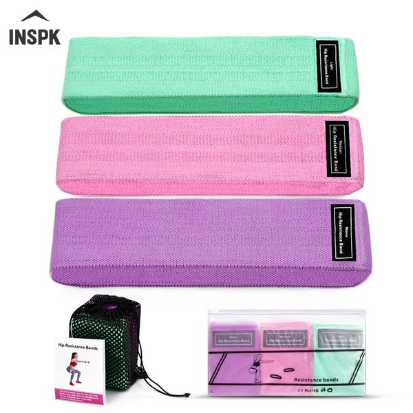 

inspk yoga elastic fitness,cotton wool+latex screen yoga tape,pink/purple/green elastic bands with manual+bag for fitness sport