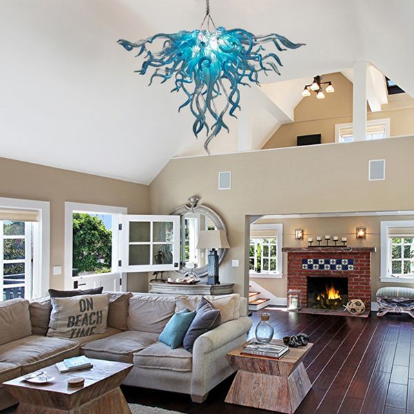 

modern chandelier murano glass chandelier lamp led light source small lights blue hanging lamps home pendant light led decorative lightings