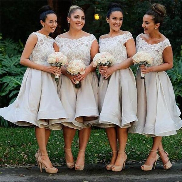 2019 серый плюс размер невесты платья с плечами длина чая кружева тафта трубопроводы драпированные a-line свадебное платье свадебные платья формальные доплаты