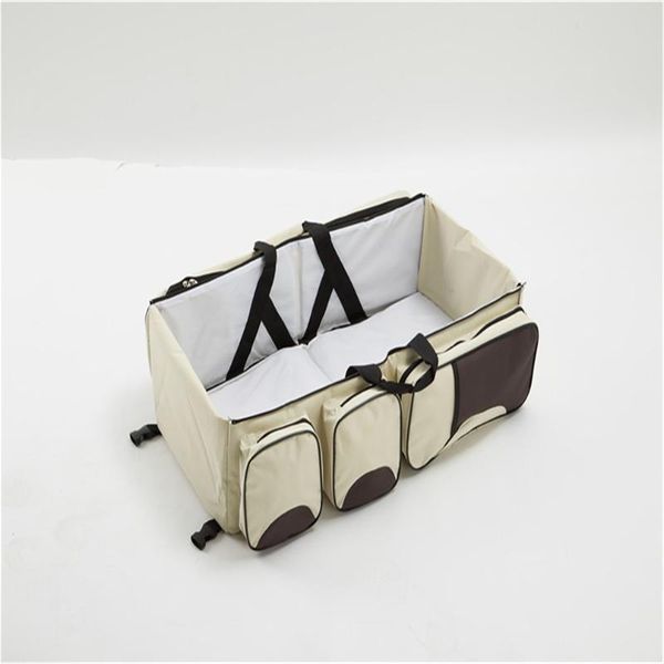 

foldable baby portable mother and baby bag multifunctional large capacity mommy bag out portable travel bed