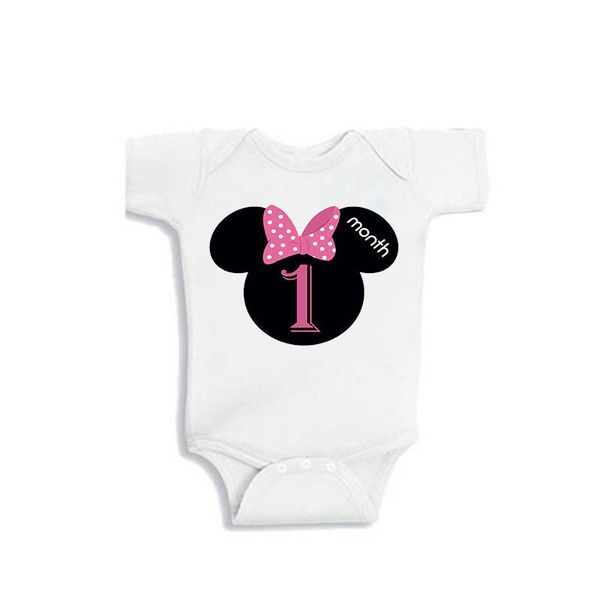 

ysculbutol monthly bodysuits month by month baby boy set infant monthly shirt cute animal bodysuit baby clothing 0-12m, White