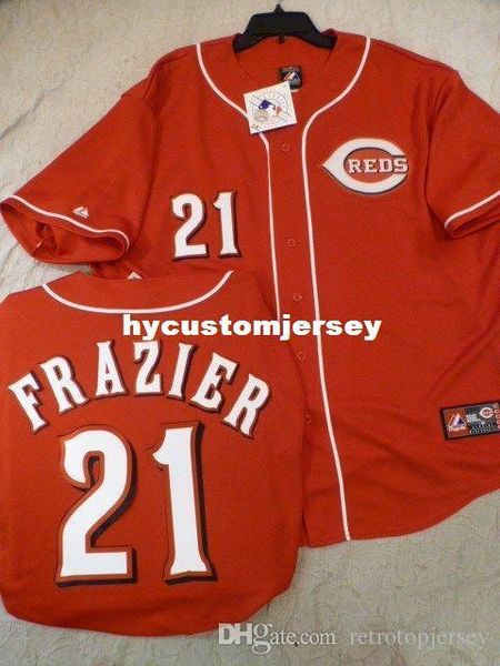 

custom majestic #21 todd frazier baseball sewn jersey red mens stitched jerseys big and tall size xs-6xl for sale, Black;blue