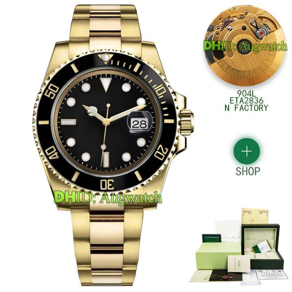 

4 цвет дорогих часы n фабрика 116610 eta 2836 механические автоматические часы 904l sapphire glide замок застежка ремешка золото мужские диз, Slivery;brown