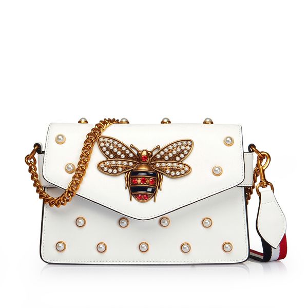 

baggage girl 2019 new bee dionysian baggage wide shoulder strap single shoulder skew leather girl rivet chain envelope