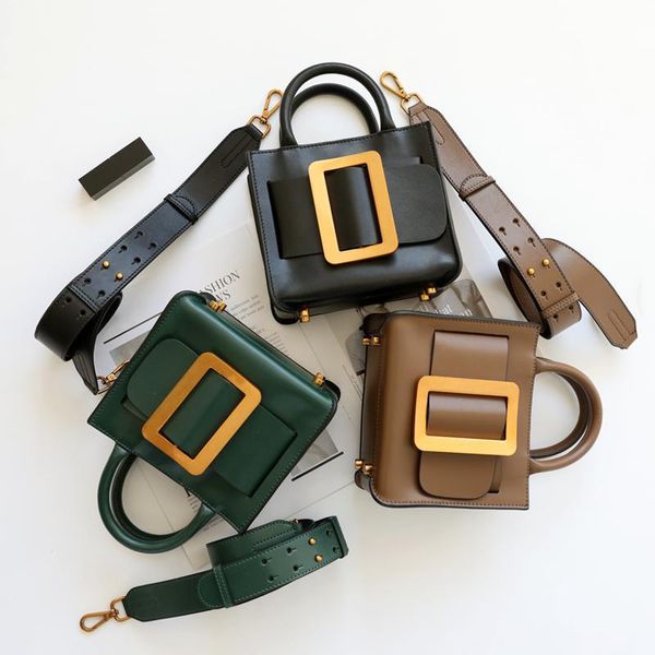 

selling designer fashion burminsa mini genuine leather women handbags luxury wide strap shoulder bags designer ladies purse high quality