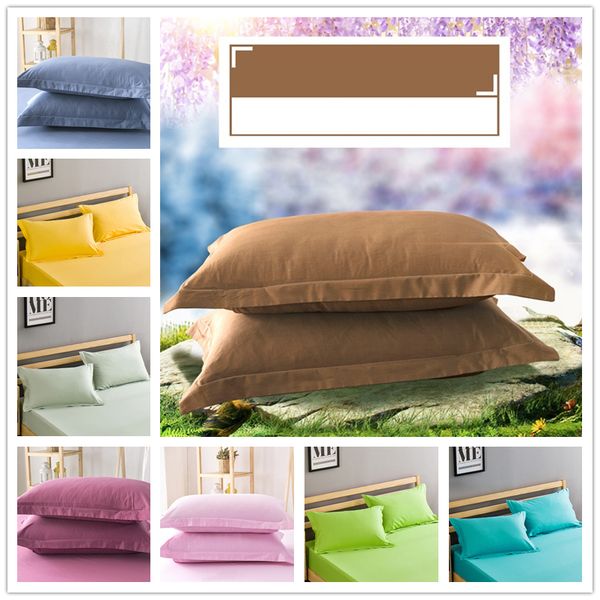 Solid Color Pure Cotton Pillow Cases Double Face Envelope Design