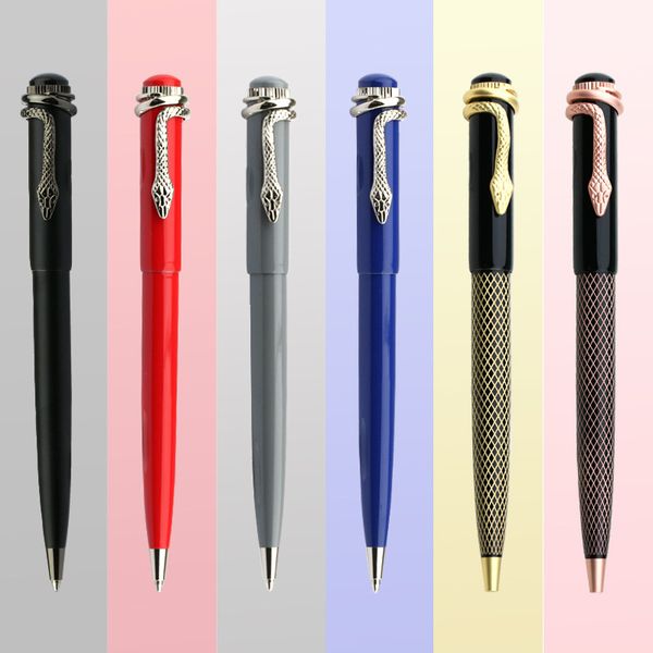 

design embossing ballpoint pen metal snake gold clip ball pen with for exclusive shop stationery items, Blue;orange